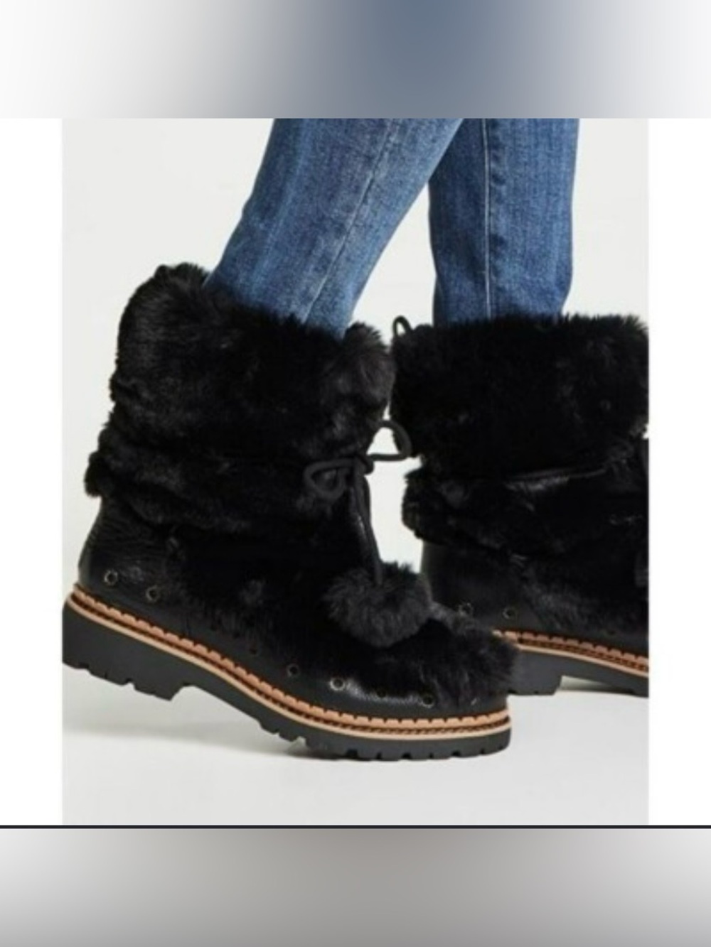 Sam Edelman Blanche black faux fur boots
